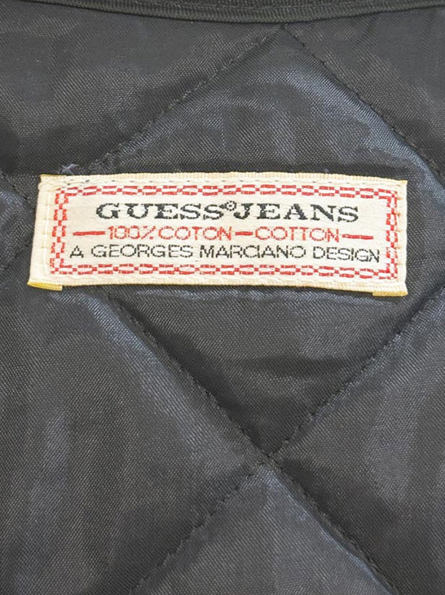 vintage 90s guess flannel quilted full button vest - good market thrift store