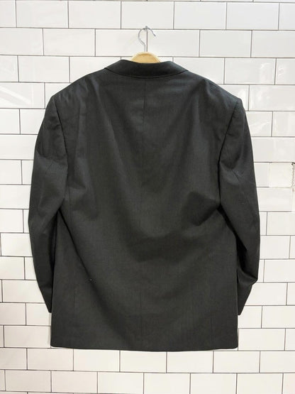 vintage 90s gus pappas wool - blend double breasted blazer - good market thrift store