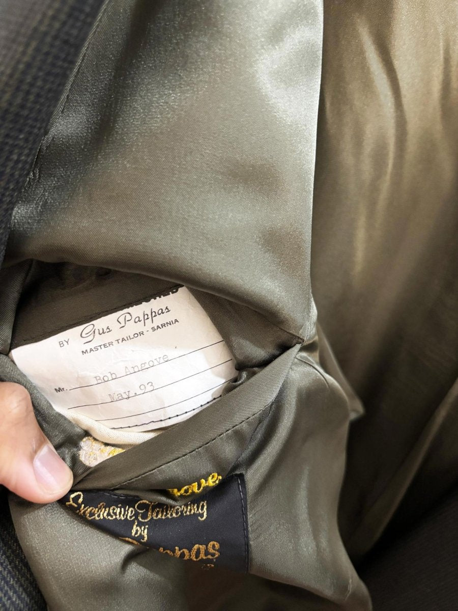 vintage 90s gus pappas wool - blend double breasted blazer - good market thrift store