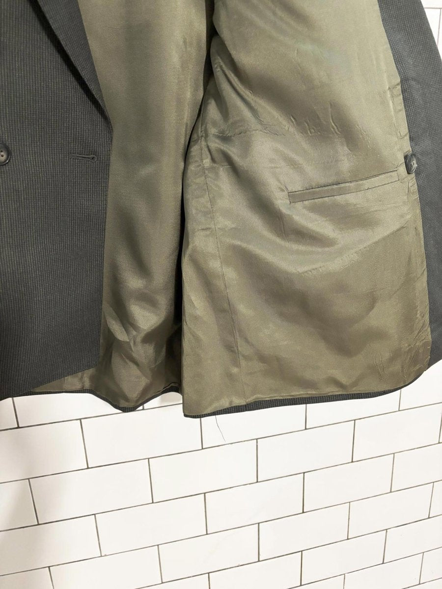 vintage 90s gus pappas wool - blend double breasted blazer - good market thrift store