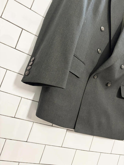 vintage 90s gus pappas wool - blend double breasted blazer - good market thrift store