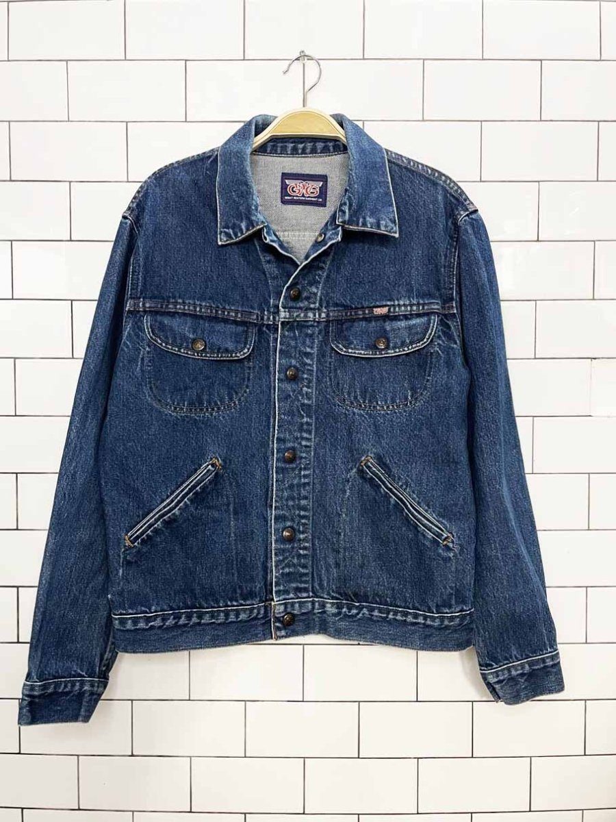 vintage 90s GWG snap button denim trucker jacket | great western garment | made in Canada - good market thrift store