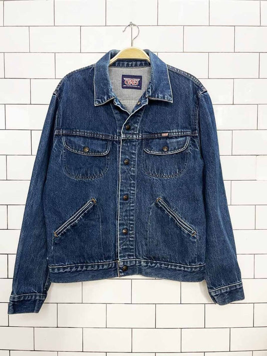 vintage 90s GWG snap button denim trucker jacket | great western garment | made in Canada - good market thrift store