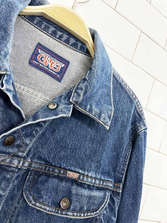 vintage 90s GWG snap button denim trucker jacket | great western garment | made in Canada - good market thrift store