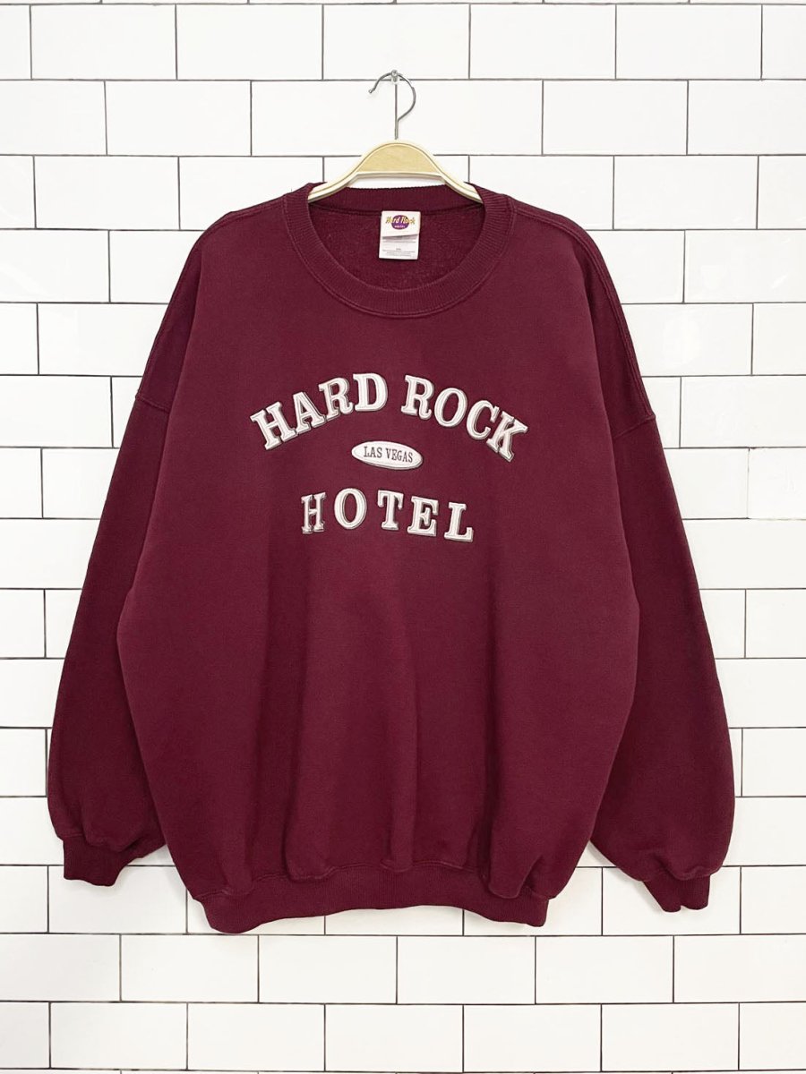 vintage 90s hard rock hotel las vegas embroidered spell out sweatshirt - good market thrift store