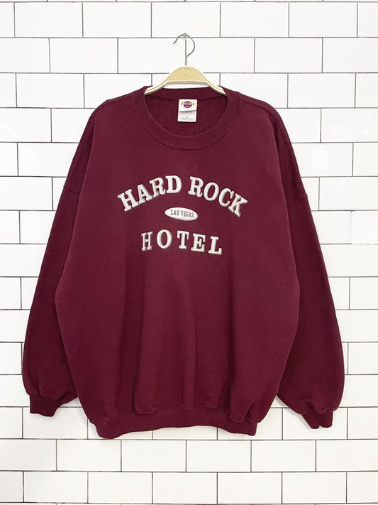 vintage 90s hard rock hotel las vegas embroidered spell out sweatshirt - good market thrift store