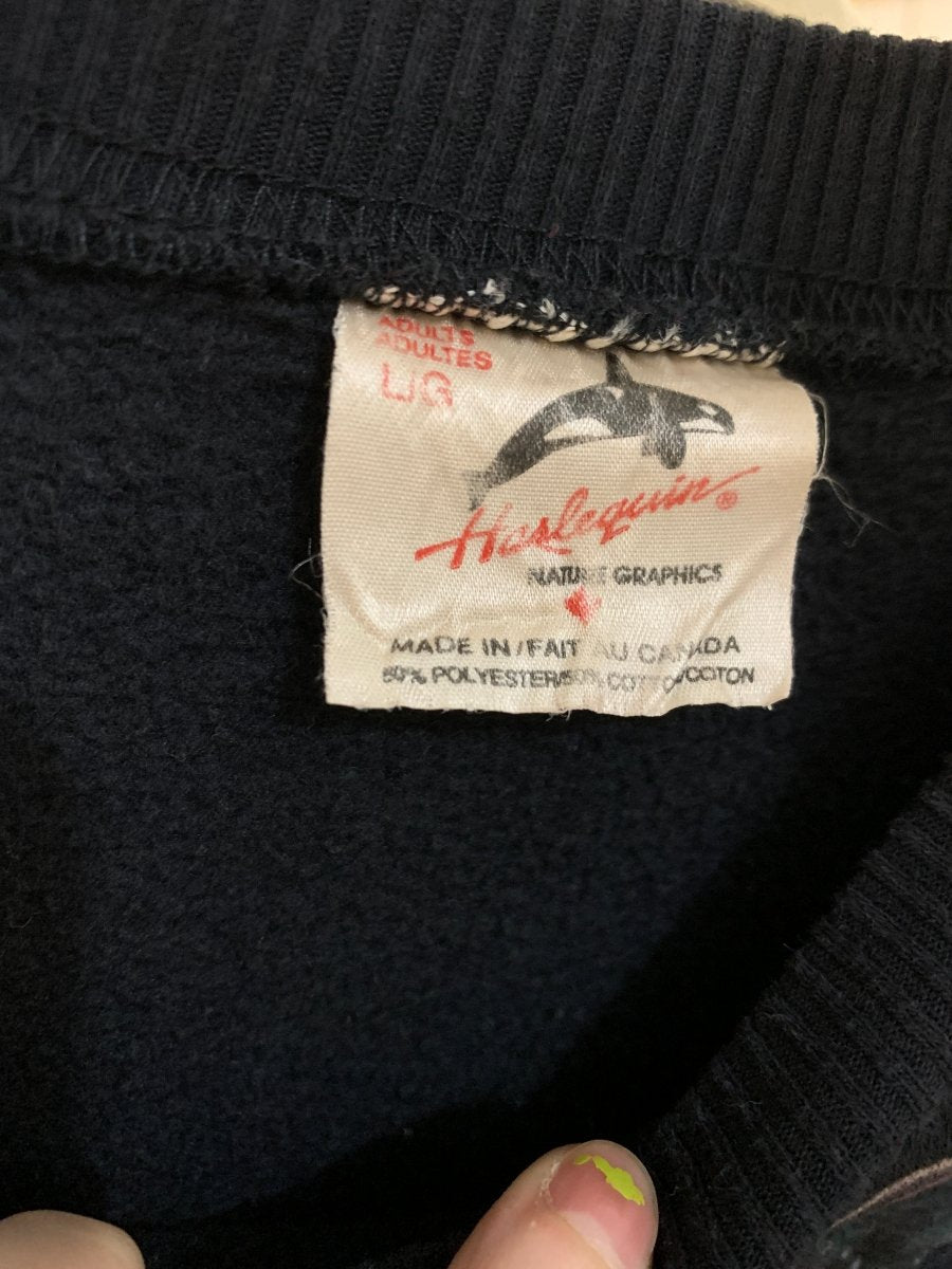 vintage 90s harlequin jungle animal sweatshirt | made in canada - good market thrift store