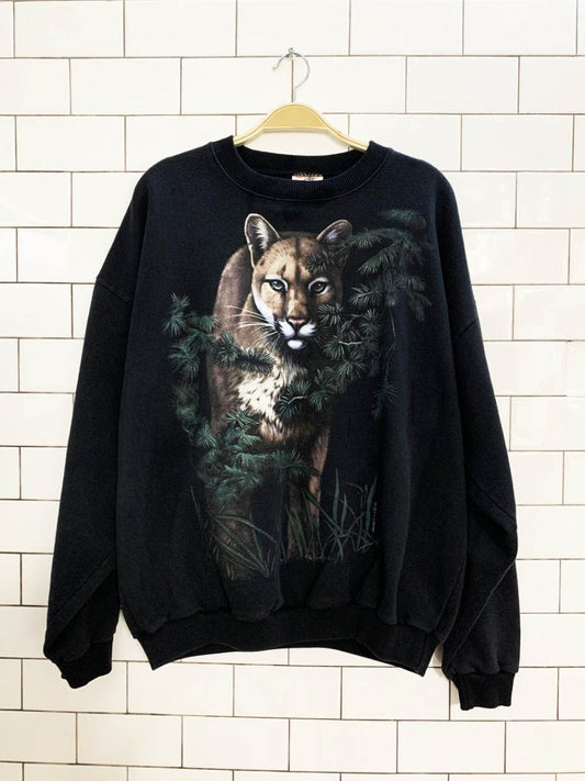 vintage 90s harlequin jungle animal sweatshirt | made in canada - good market thrift store