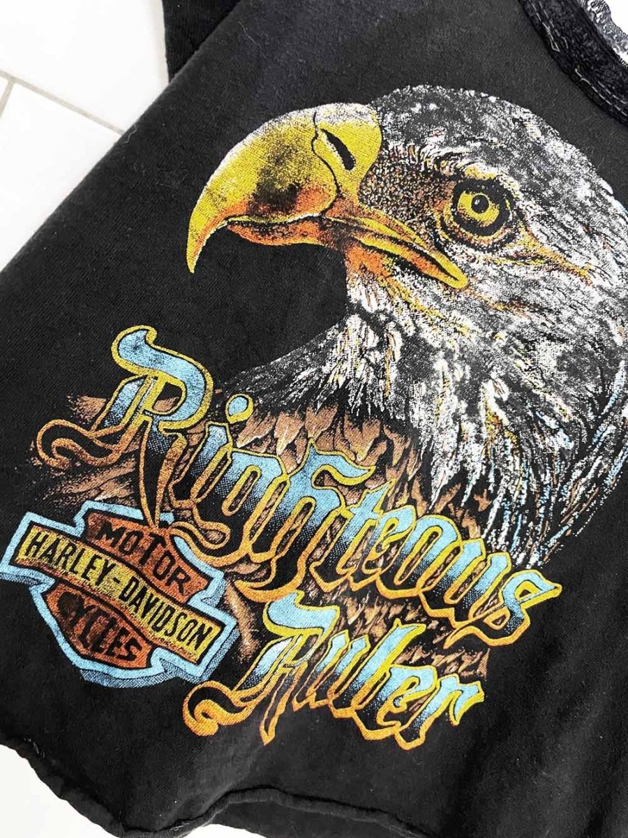 vintage 90s harley davidson lace rolled edge tank top - good market thrift store
