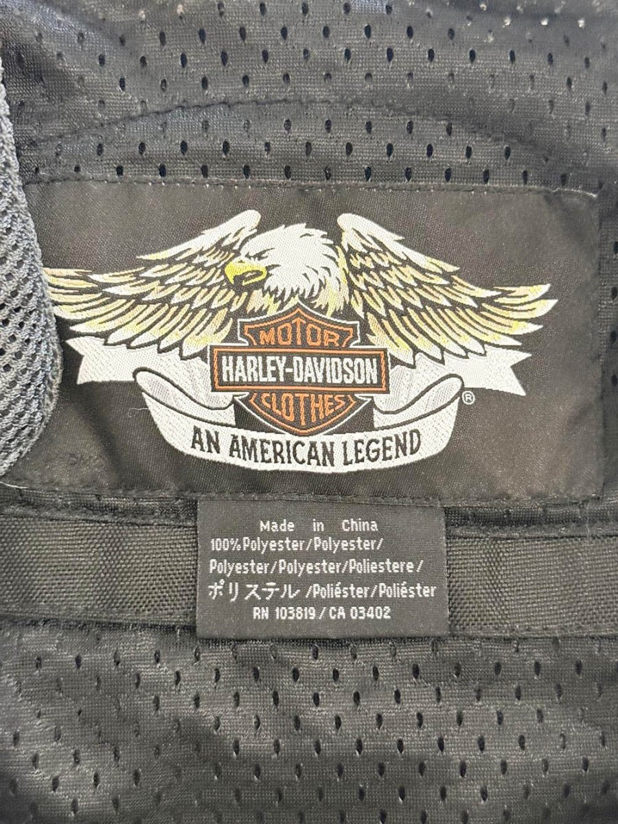 vintage 90s harley davidson motorcycles mesh full zip biker jacket - good market thrift store