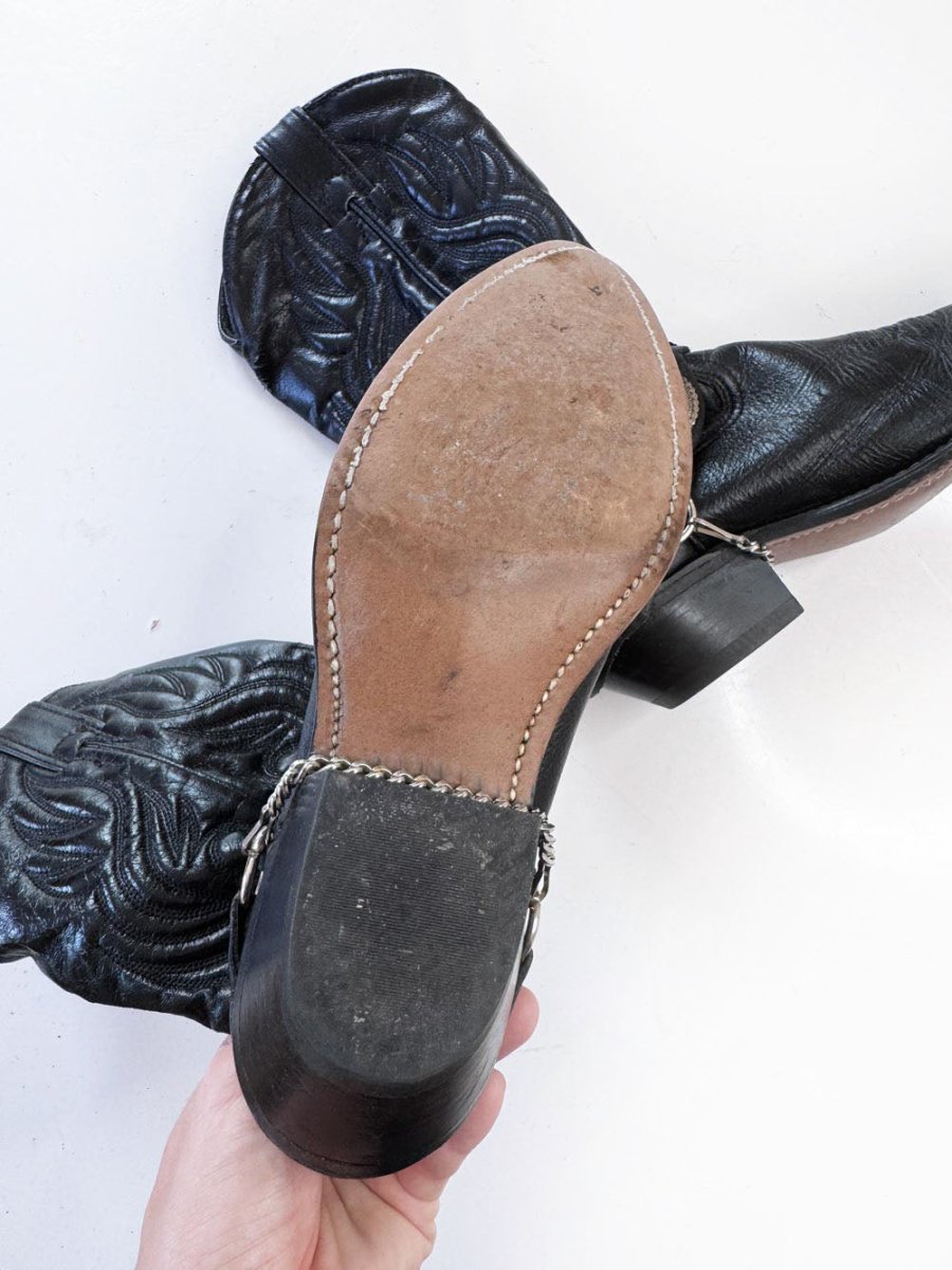 vintage 90s harness concho biker western cowboy boot - good market thrift store