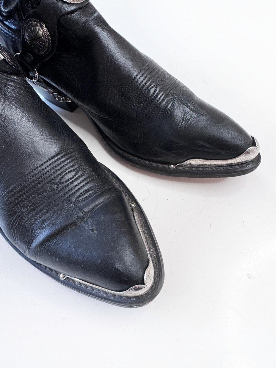 vintage 90s harness concho biker western cowboy boot - good market thrift store