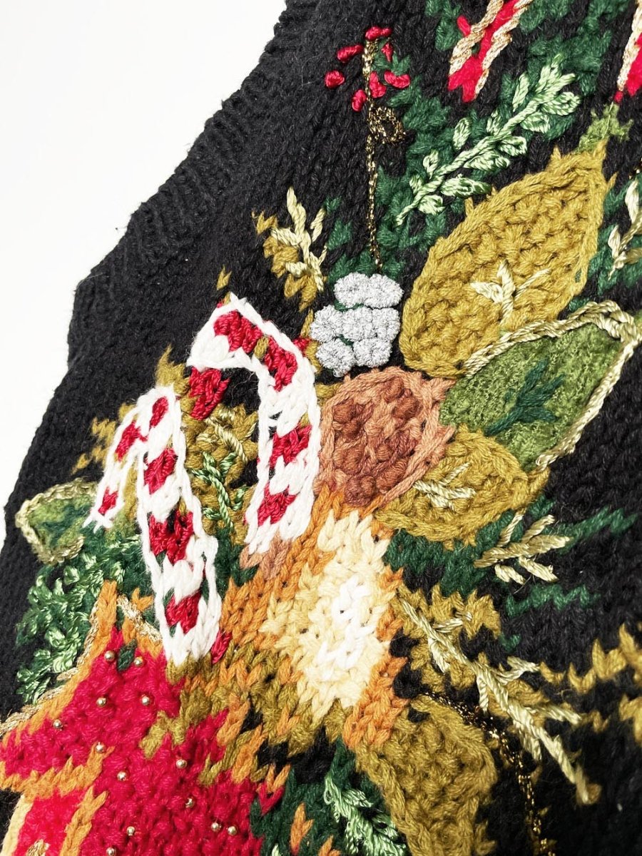 vintage 90s heirloom collectibles festive stockings knit vest - good market thrift store