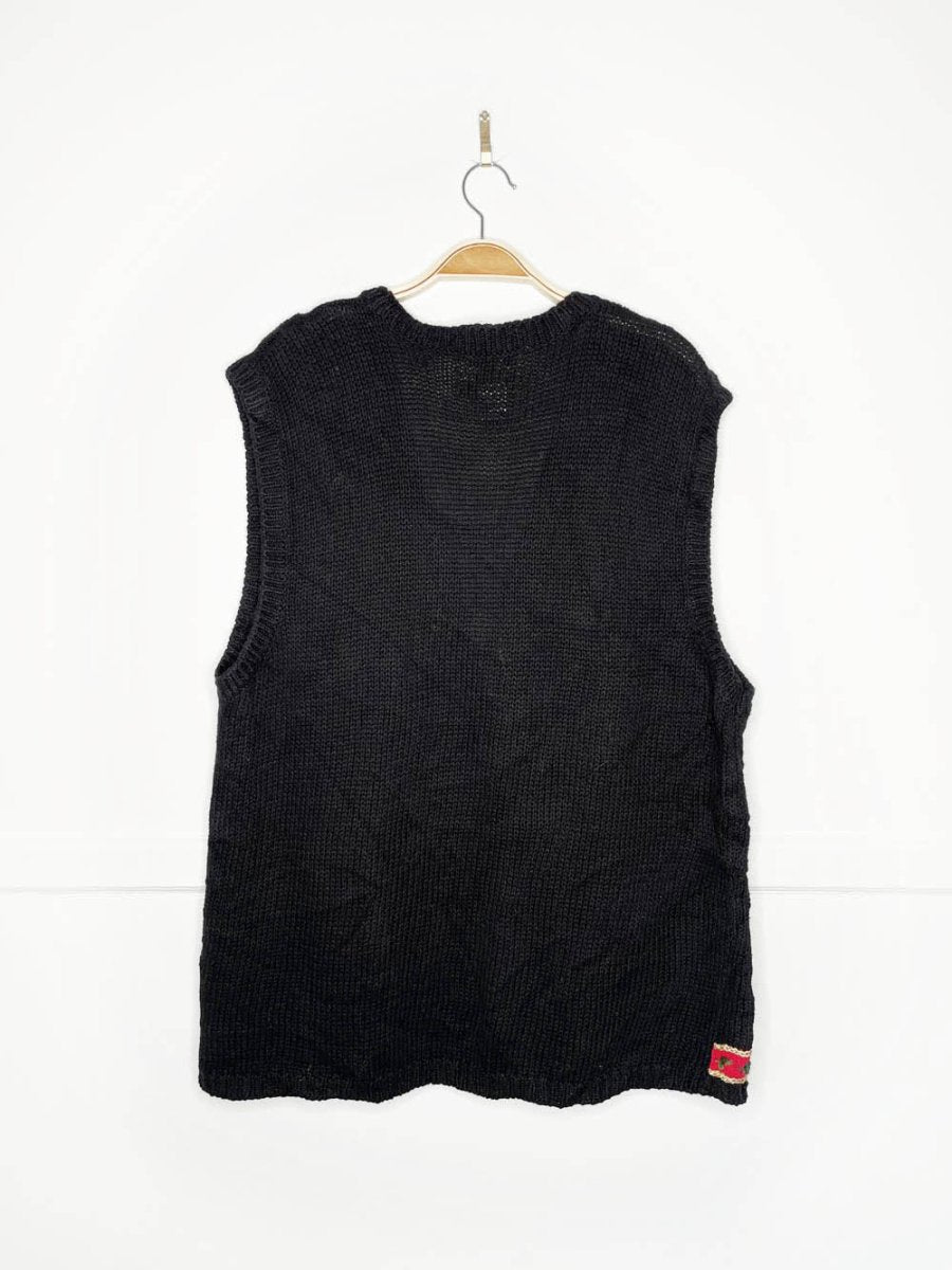 vintage 90s heirloom collectibles festive stockings knit vest - good market thrift store