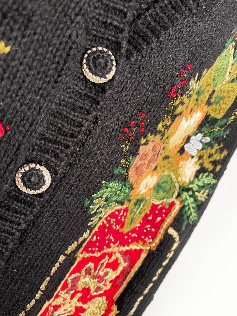 vintage 90s heirloom collectibles festive stockings knit vest - good market thrift store