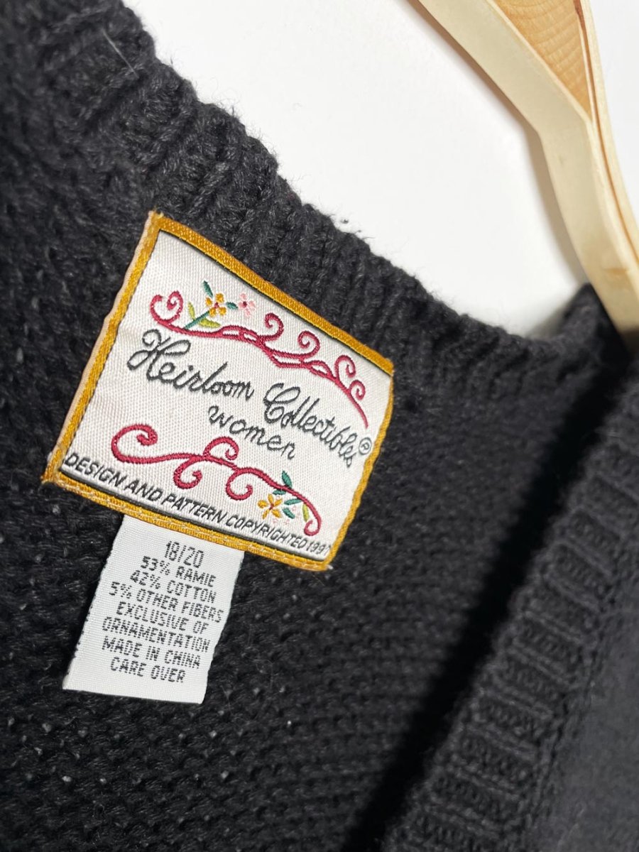 vintage 90s heirloom collectibles festive stockings knit vest - good market thrift store