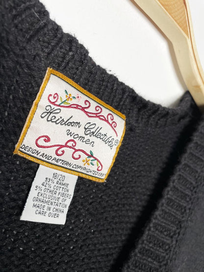 vintage 90s heirloom collectibles festive stockings knit vest - good market thrift store