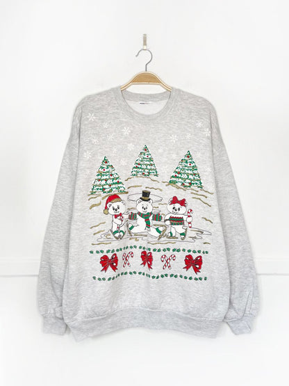 vintage 90s holiday bears graphic sweatshirt | jerzees - good market thrift store