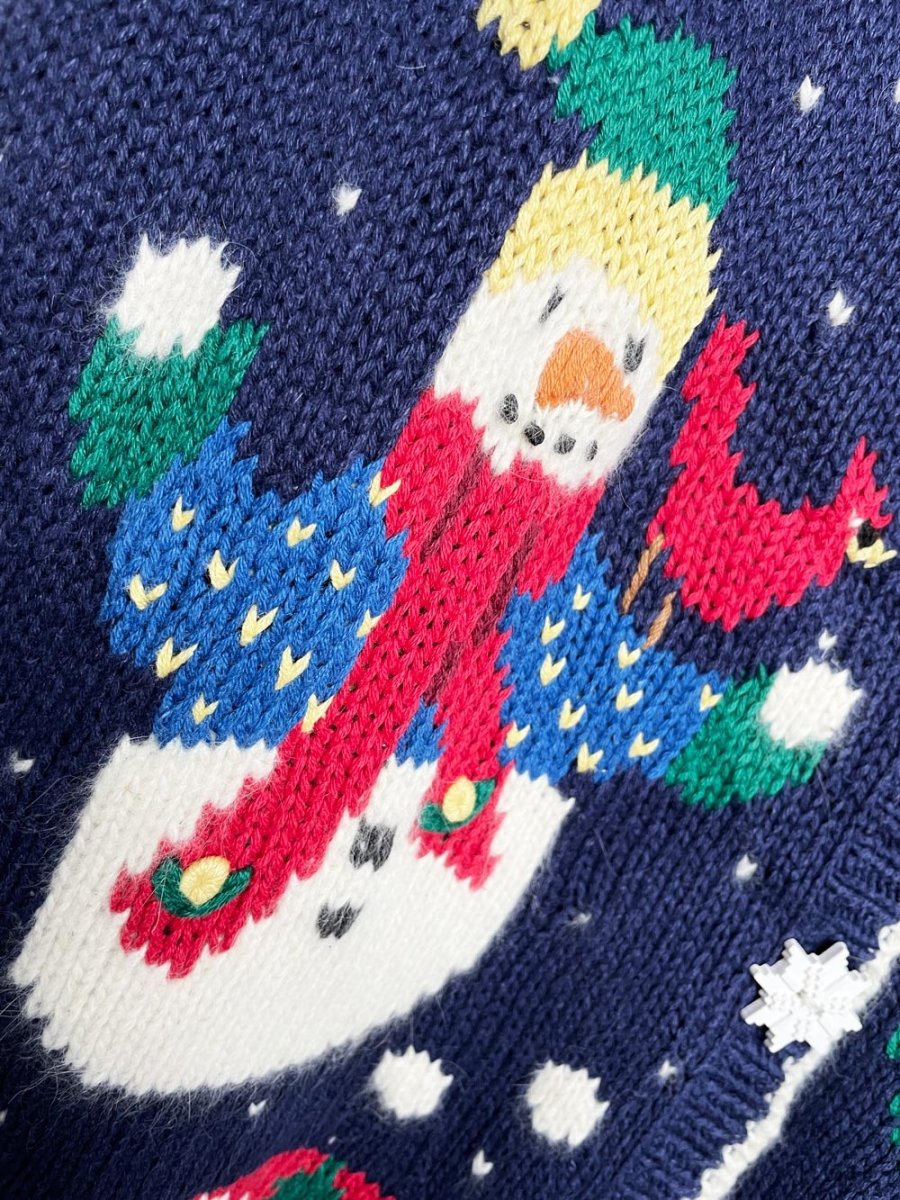 vintage 90s holiday snowmen knit vest | design options - good market thrift store