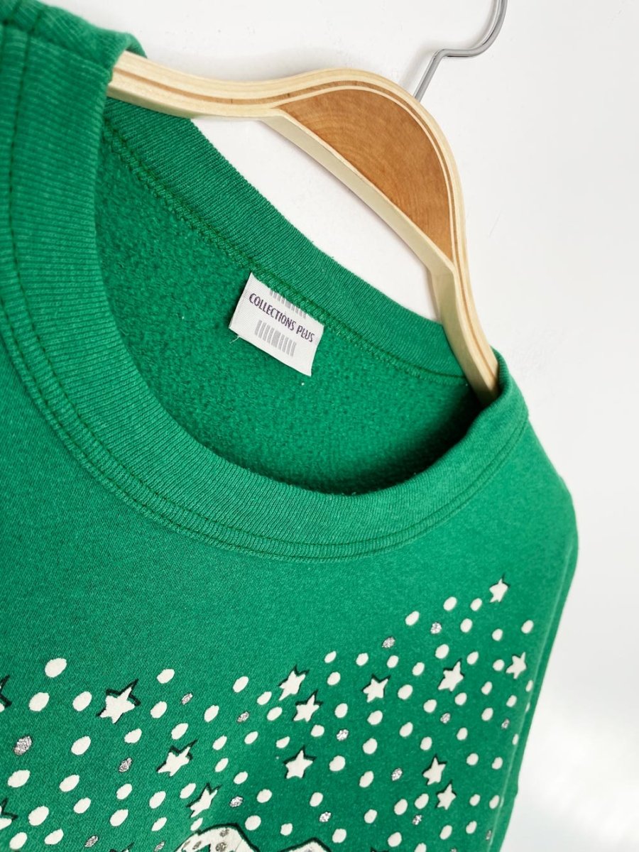 vintage 90s holiday village scene puff graphic sweatshirt | made in USA | collections plus - good market thrift store