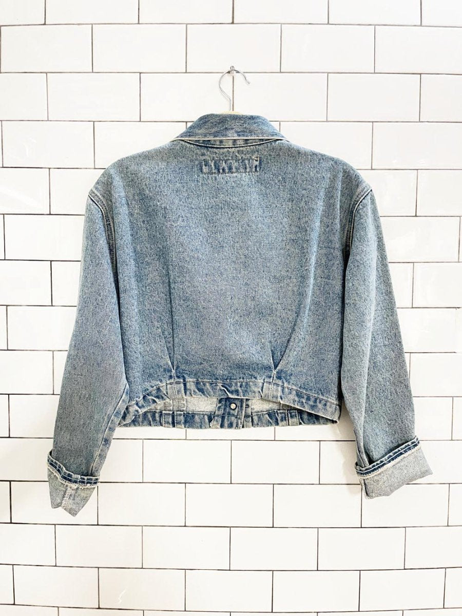 vintage 90s hollywood cropped denim jacket | made in Canada - good market thrift store