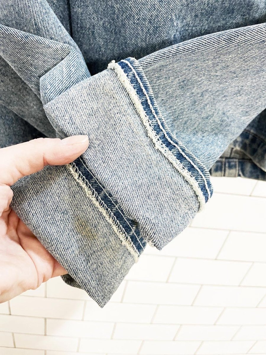vintage 90s hollywood cropped denim jacket | made in Canada - good market thrift store
