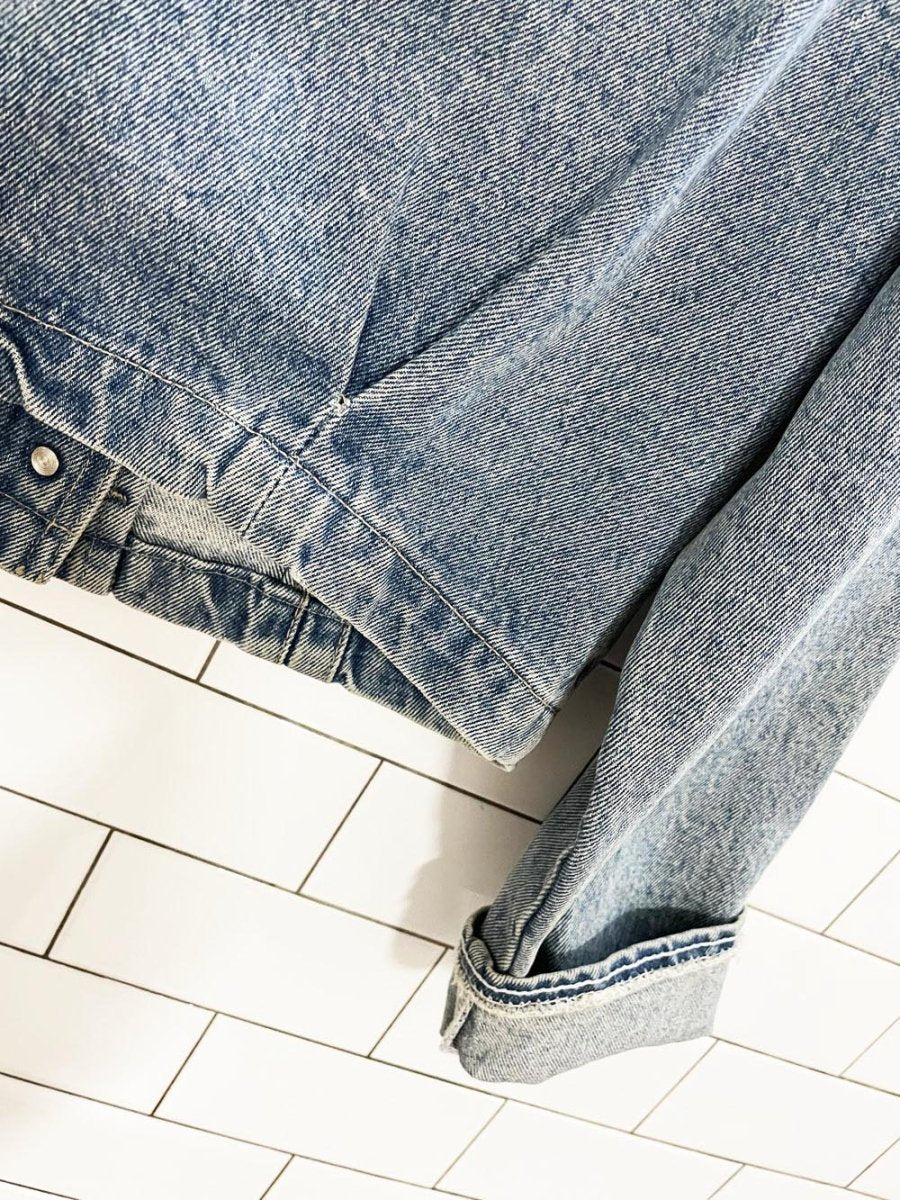vintage 90s hollywood cropped denim jacket | made in Canada - good market thrift store