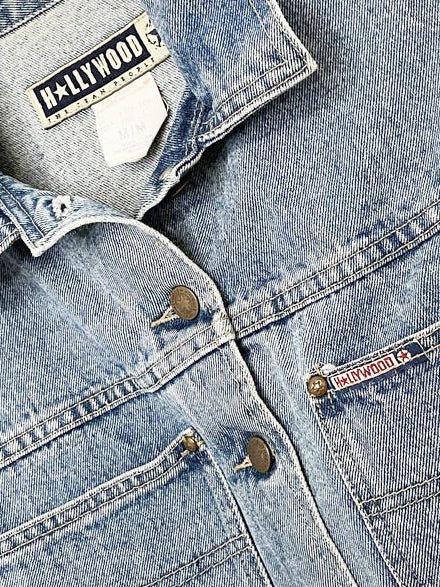 vintage 90s hollywood jeans cropped denim vest top - good market thrift store