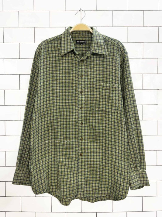 vintage 90s holt renfrew woven flannel shirt - good market thrift store