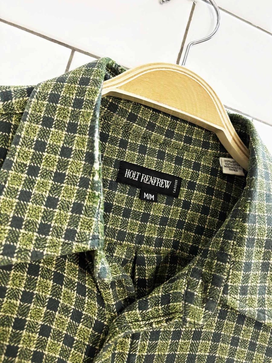 vintage 90s holt renfrew woven flannel shirt - good market thrift store
