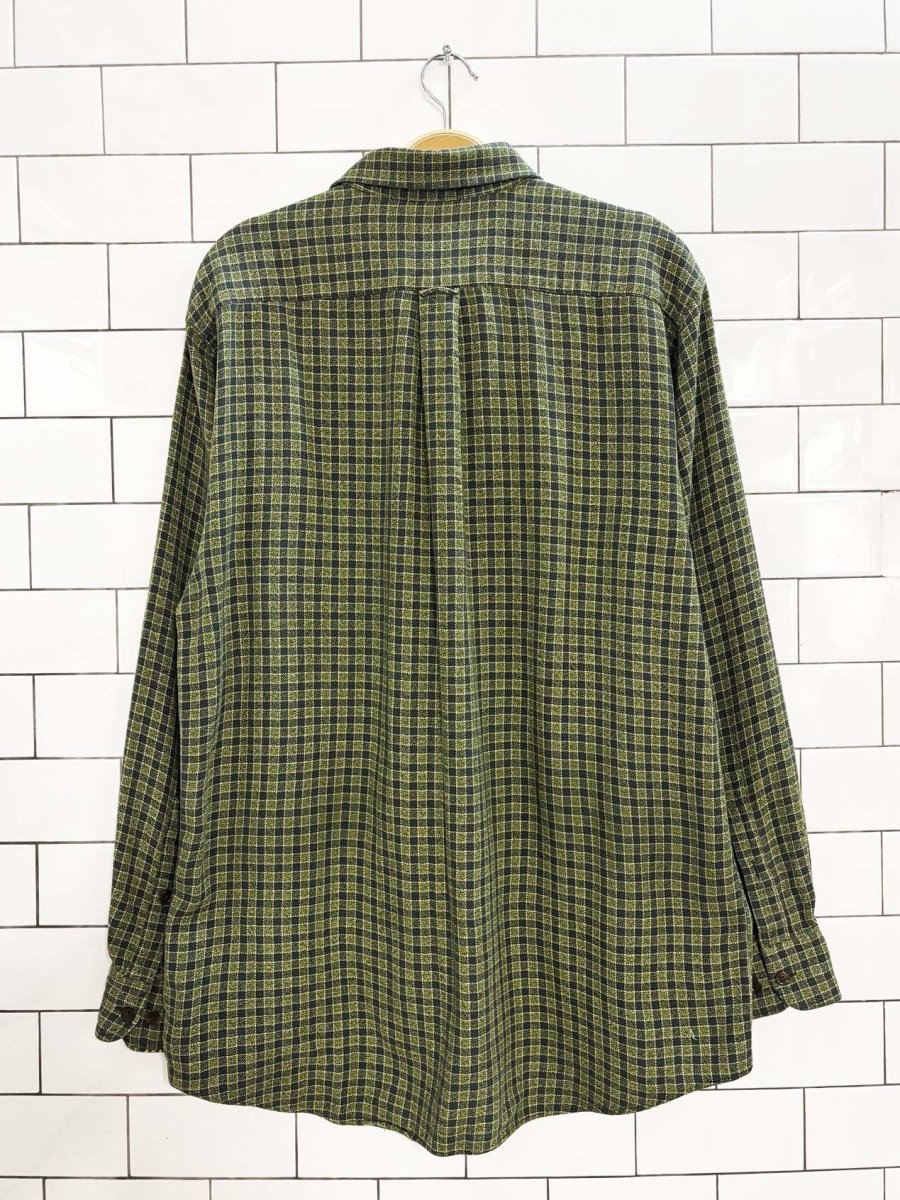 vintage 90s holt renfrew woven flannel shirt - good market thrift store