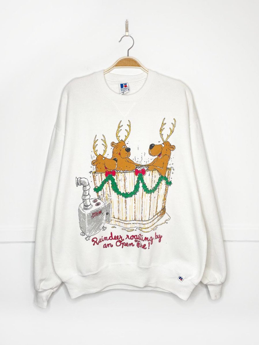 vintage 90s hot tub reindeer sweatshirt | made in USA | russel athletics - good market thrift store
