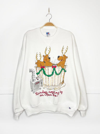 vintage 90s hot tub reindeer sweatshirt | made in USA | russel athletics - good market thrift store