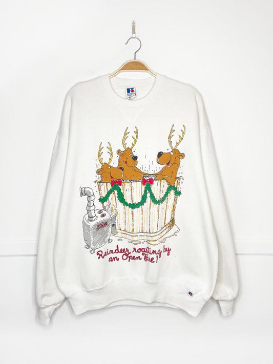 vintage 90s hot tub reindeer sweatshirt | made in USA | russel athletics - good market thrift store