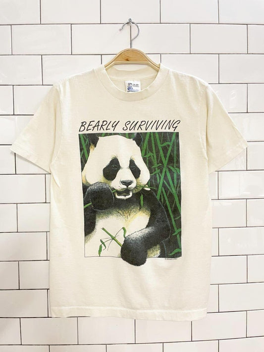 vintage 90s humani - tees barely surviving panda tee | made in USA - good market thrift store