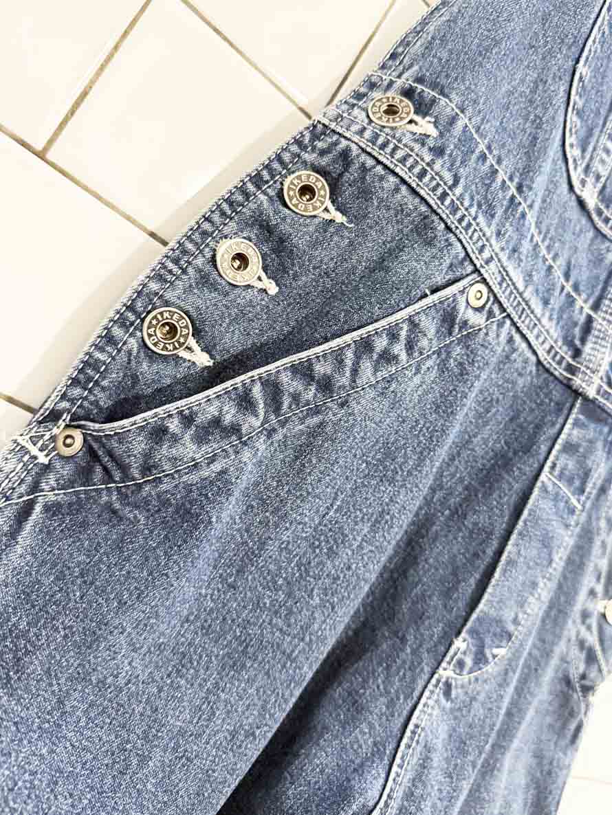 vintage 90s ikeda flared denim overalls | made in Canada - good market thrift store