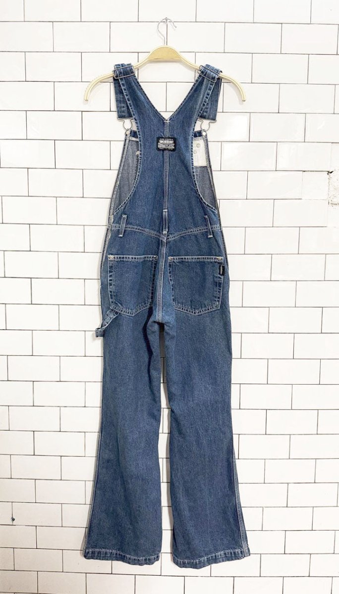 vintage 90s ikeda flared denim overalls | made in Canada - good market thrift store