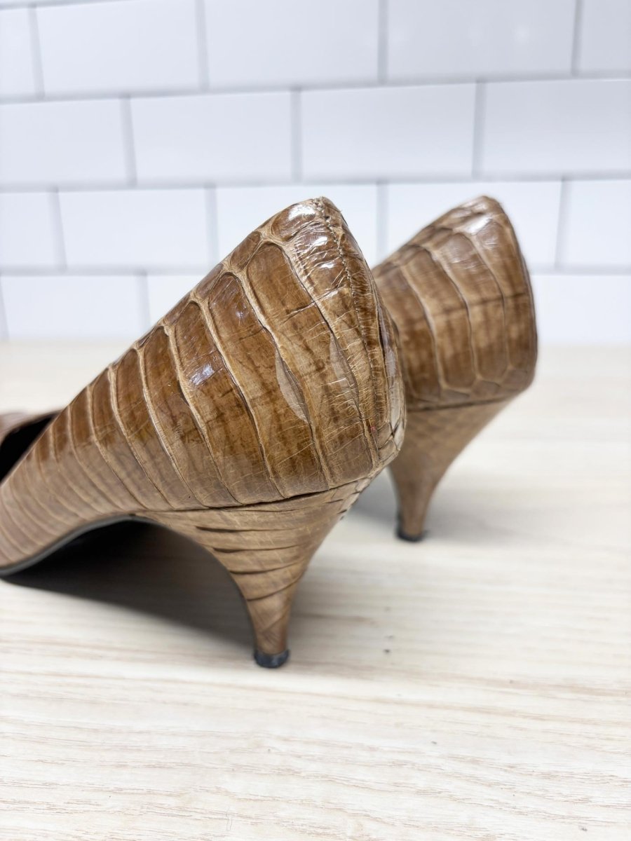 vintage 90s impo snakeskin heels - good market thrift store