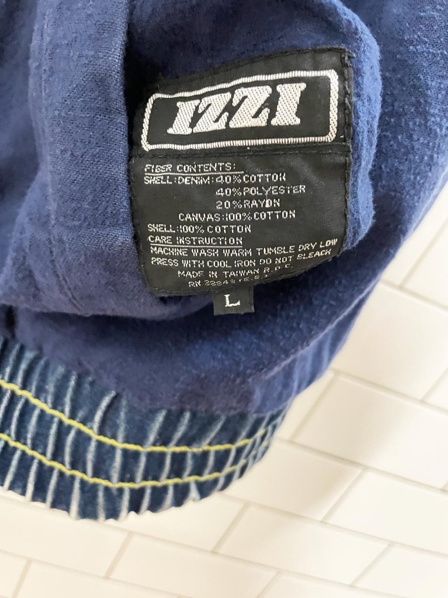 vintage 90s izzi snap button two - tone denim reversible flannel vest - good market thrift store