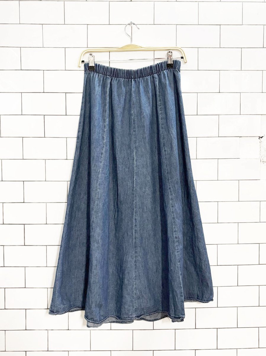 vintage 90s jaclyn t san fran denim full button maxi skirt | made in USA - good market thrift store