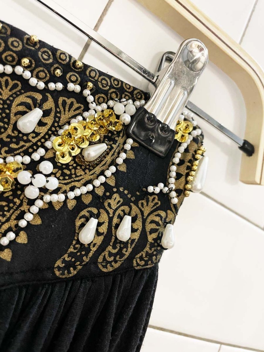 vintage 90s jane ashley pearl beaded basque waist midi skirt - good market thrift store