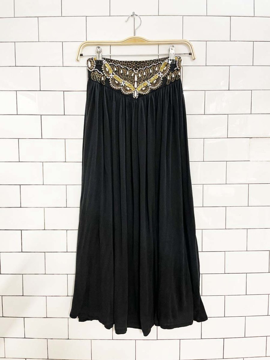 vintage 90s jane ashley pearl beaded basque waist midi skirt - good market thrift store