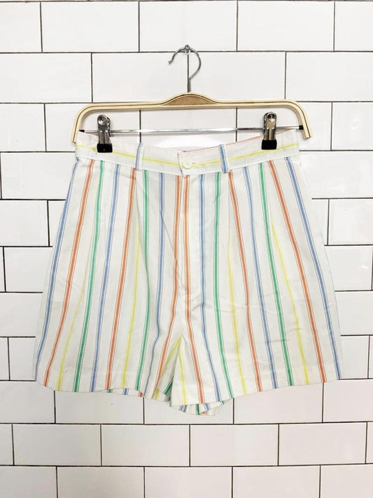 vintage 90s jc penny striped pleated casual shorts - good market thrift store