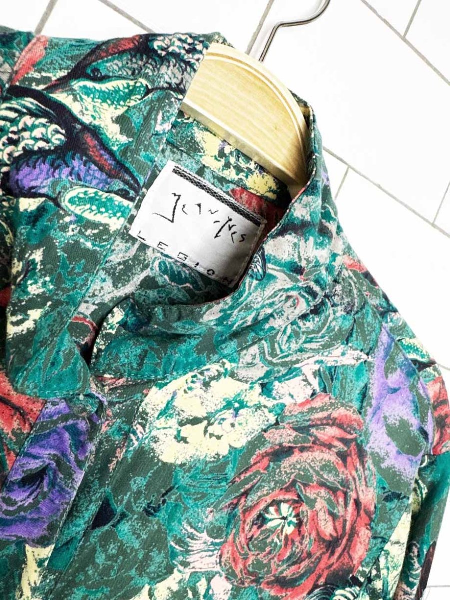 vintage 90s jean-iver flowers + birds full button shirt | legion - good market thrift store
