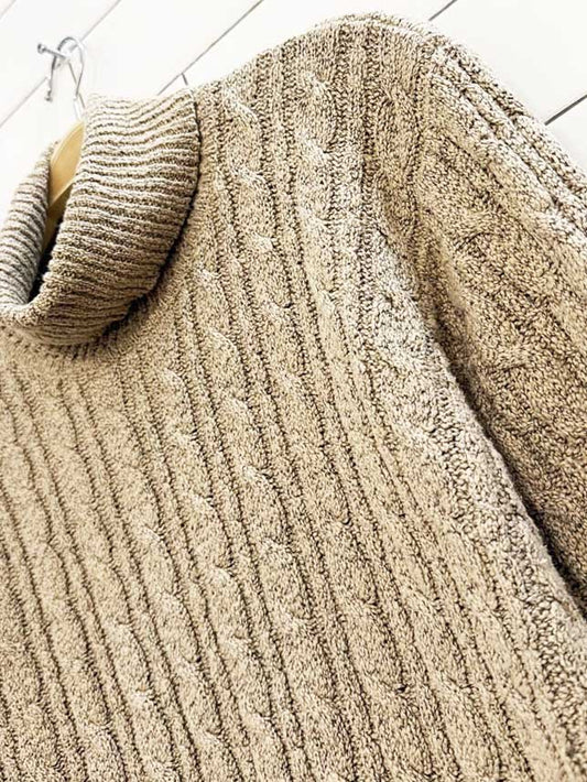 vintage 90s jeanne pierre cable knit turtleneck sweater - good market thrift store