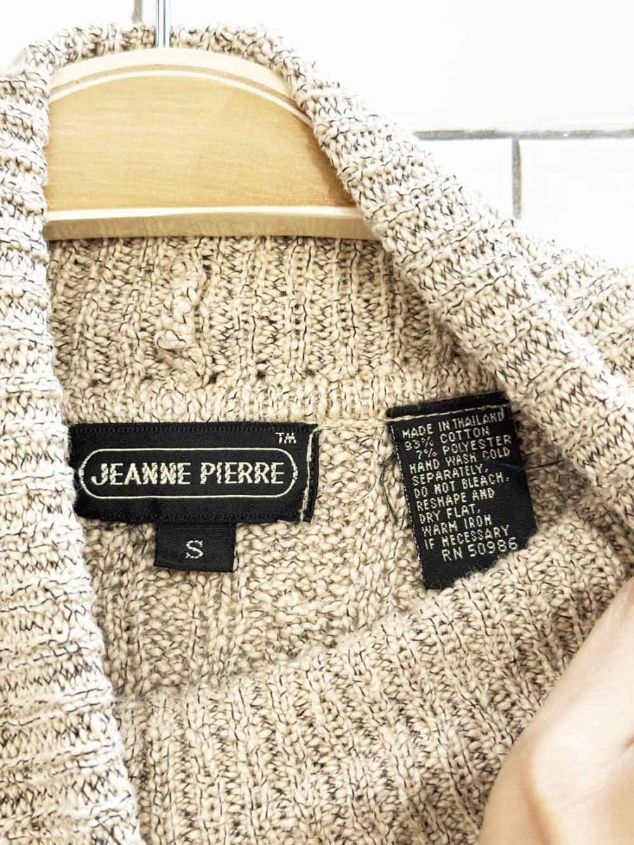 vintage 90s jeanne pierre cable knit turtleneck sweater - good market thrift store