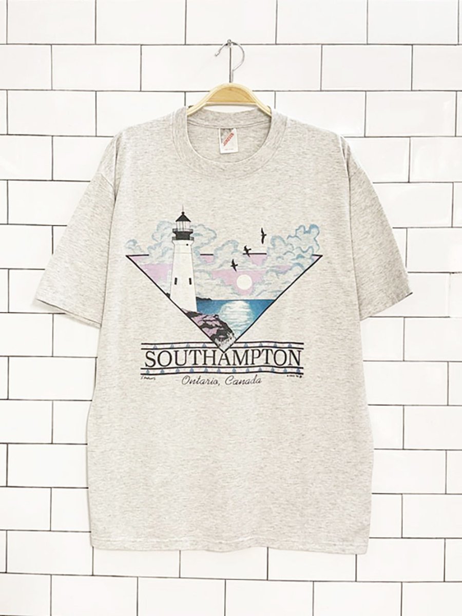 vintage 90s jerzees southampton lighthouse graphic tee | made in USA - good market thrift store