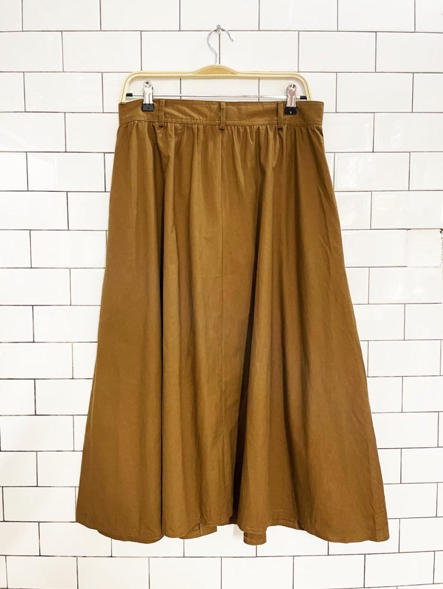 vintage 90s jessica country full button a - line midi skirt - good market thrift store