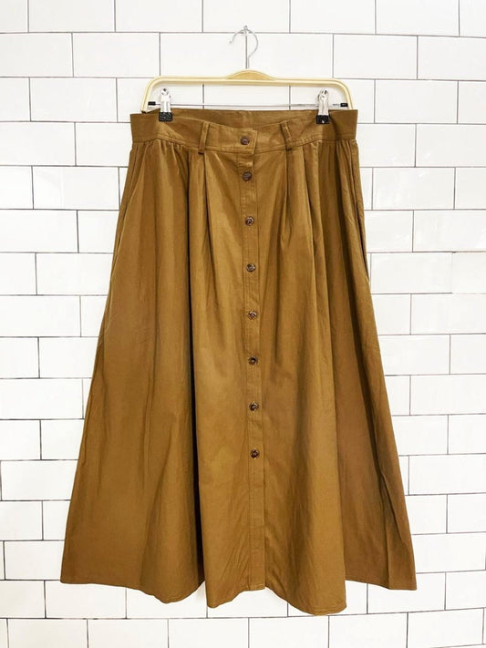 vintage 90s jessica country full button a - line midi skirt - good market thrift store