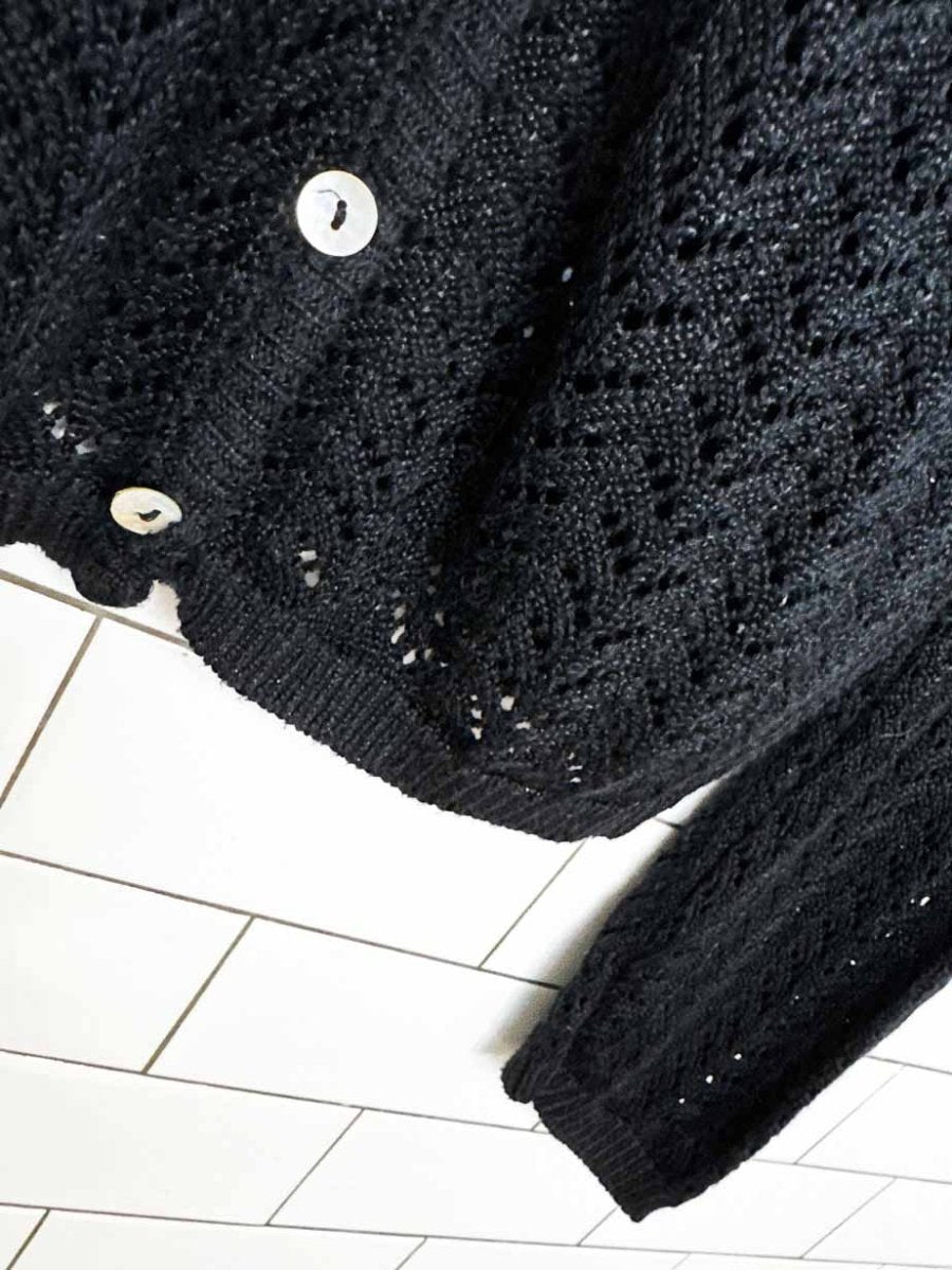 vintage 90s jessica howard crochet pointelle knit cardigan | made in USA - good market thrift store
